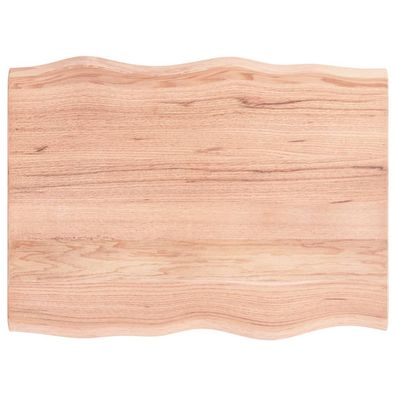 Tischplatte Hellbraun 120x60x(2-4)cm Massivholz Eiche Behandelt