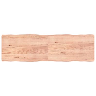 Tischplatte Hellbraun 180x40x(2-4)cm Massivholz Eiche Behandelt