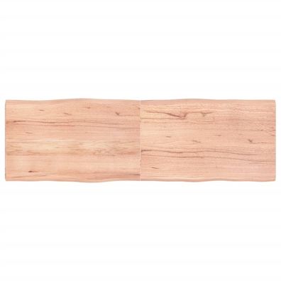 Tischplatte Hellbraun 140x60x(2-4)cm Massivholz Eiche Behandelt