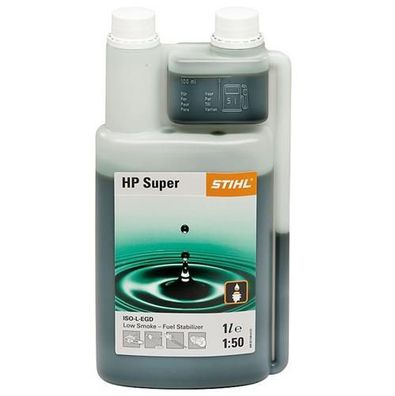 Stihl HP Super 1 Liter Zweitakt Öl in der Dosierflasche