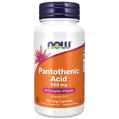 Now Foods, Pantothenic Acid Vitamin B5 (Pantothensäure), 500mg, 100 Veg. Kapseln