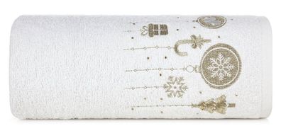 Handtuch Weihnachten 70x140 cm weiß Badetuch Duschtuch Baumwolle Schneeflocken Deko