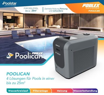 POOLEX Poolican - 4 in 1 - Zirkulation, Filtration, Salzelektrolyse, Wärmepumpe
