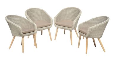 4 Stück Stuhl Gartenstuhl Sessel Gartensessel mit Auflagen