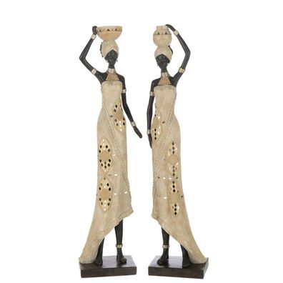 Skulptur" African Women" Poly Mix, H 67cm, 2er-Sortiment, von J-Line