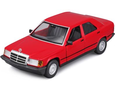 Bburago 18-21103 Modellauto - Mercedes 190E ´87 (rot, Maßstab 1:24) Modell Auto