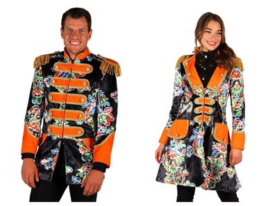 bunte Jacke Uniform Gehrock Zirkus Variete Damen Herren Karneval Fasching Kostüm