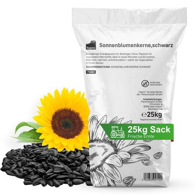 Fepro® Sonnenblumenkerne schwarz, 25 kg - ganzähriges Wildvogelfutter, ideal für ...