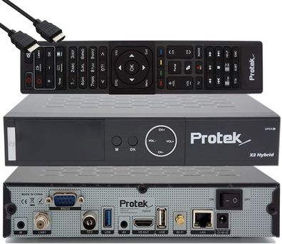 Protek X2 Combo 4K UHD DVB-S2 & DVB-C/ T2, OpenATV E2 Linux Sat & Kabel Receiver