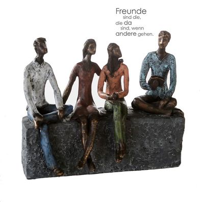 Casablanca Skulptur "Network" bronce/ bunt graue Base Höhe 21cm Breite 26cm Tiefe ...