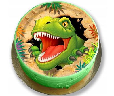 Dinosaurier Dino Jurassic Tortenaufleger Torte Tortenbild Zuckerbild + TEXT