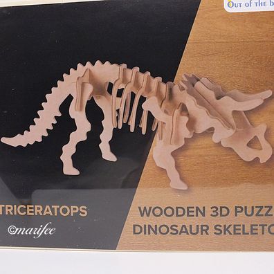 Dinosaurier 3D-Holzpuzzle, Triceratops-Skelett, 12 x 30 cm Art.-Nr. 11132
