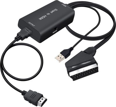 AMANKA Scart auf HDMI Konverter HD 1080P SCART zu HDMI Adapter mit Scart Kabel