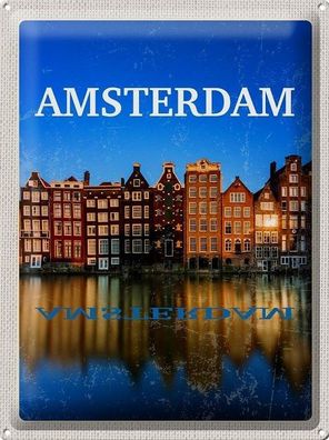 Blechschild 40 x 30 cm Urlaub Reise Amsterdam