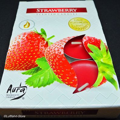 Duft-Teelichter Erdbeere/ Strawberry 6 Stück Art.-Nr. 12053