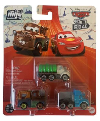 Mattel HLL66 Disney Pixar Cars Mini-Racers 3er-Pack mit Erin Kindafast, Gray und