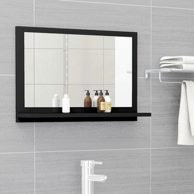 Badspiegel Schwarz 60x10,5x37 cm Holzwerkstoff