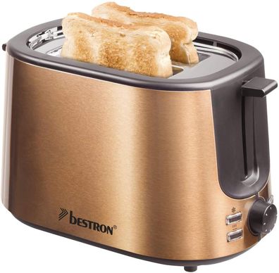Bestron Toaster Schwarz Kupfer 1000W ATS1000CO