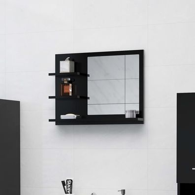 Badspiegel Schwarz 60x10,5x45 cm Holzwerkstoff