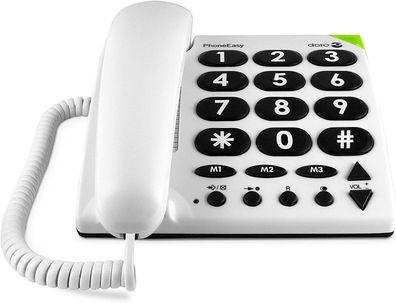 Doro PhoneEasy 311c Schnur­ge­bun­de­nes Telefon White Neuware ohne OVP