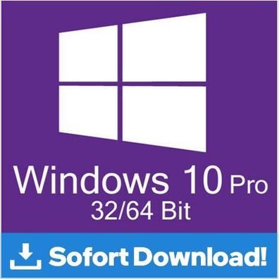Microsoft Windows 10 Pro - 32/64 Bit Freischaltschlüssel MS Professional Key DE