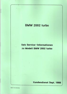 Service Info 1974/1975 BMW 2002 Turbo, Reparaturanleitung, Auto, Oldtimer, PKW