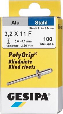 Mini-Pack PolyGrip Alu/ Stahl 3,2 x 11 Gesipa