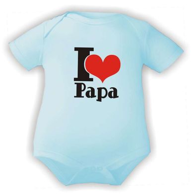 Kurzarm Baby Body bedruckt mit I love Papa