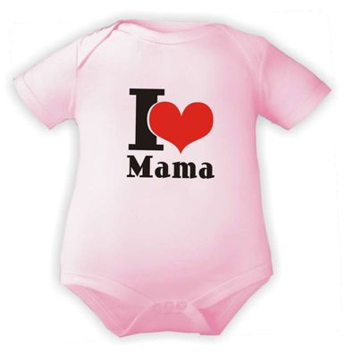 Kurzarm Baby Body bedruckt mit I love Mama