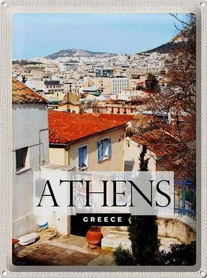 Blechschild 40 x 30 cm Urlaub Reise Griechenland Athen Stadt von oben Greece