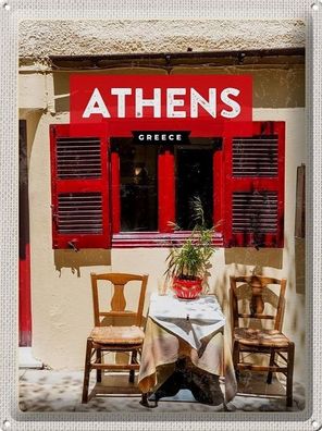 Blechschild 40 x 30 cm Urlaub Reise Griechenland Athen Greece Restaurante