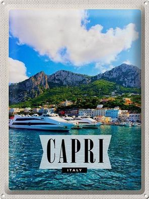 Blechschild 40 x 30 cm Urlaub Reise Italien Italy Capri Yachten