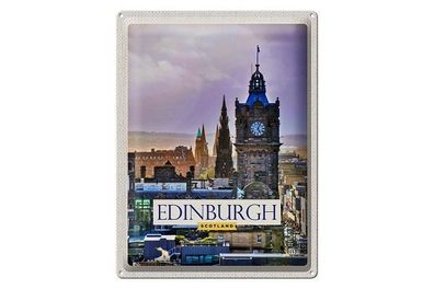 Blechschild 40 x 30 cm Urlaub Reise Schottland Scotland Edinburgh Altstadt