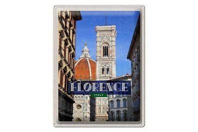 Blechschild 40 x 30 cm Urlaub Reise Italien Italy Florence Altstadt Gasse
