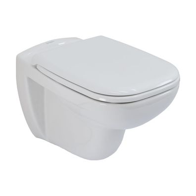 Duravit Set Wand-Tiefspül-WC rimless D-Code, 355x545x355mm und WC-Sitz, weiß