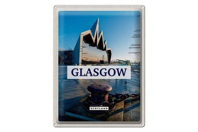 Blechschild 40 x 30 cm Urlaub Reise Schottland Scotland Glasgow Kunst