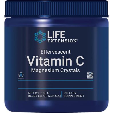 Life Extension, Effervescent Vitamin C Magnesium Crystals, 180g