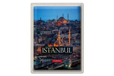 Blechschild 40 x 30 cm Urlaub Reise Türkei Turkey Istanbul Skyline