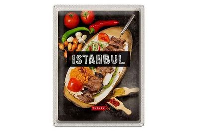 Blechschild 40 x 30 cm Urlaub Reise Türkei Turkey Istanbul Restaurant Gericht
