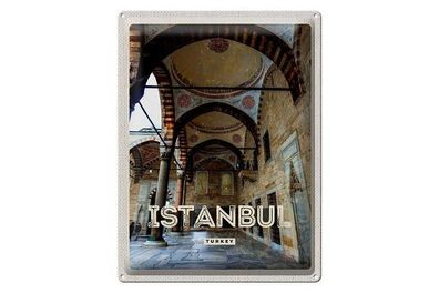 Blechschild 40 x 30 cm Urlaub Reise Türkei Turkey Istanbul Säulen bei Gebäude