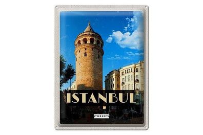 Blechschild 40 x 30 cm Urlaub Reise Türkei Turkey Istanbul Turm