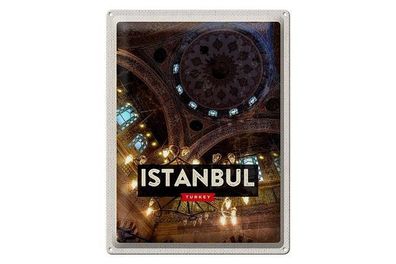 Blechschild 40 x 30 cm Urlaub Reise Türkei Turkey Istanbul Kirche von innen