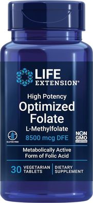 Life Extension, High Potency Optimized Folate, 8500mcg, 30 Veg. Tabletten