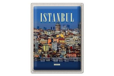 Blechschild 40 x 30 cm Urlaub Reise Türkei Turkey Istanbul Altstadt Skyline