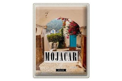 Blechschild 40 x 30 cm Urlaub Reise Spanien Spain Mojacar Durchgang in Gasse