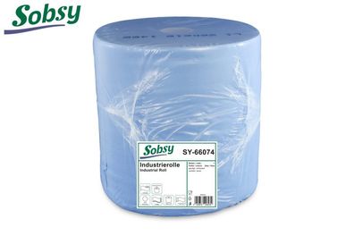 Industriepapierrolle Sobsy - 3-lagig - blau - 1 Rolle - Ø 30 cm, 36 cm
