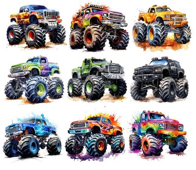 Bügelbild Bügelmotiv Monstertruck Auto Truck Junge Mädchen verschiedene Größen