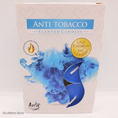 Duft-Teelichter Anti-Tabak 6 Stück, Anti-Tobacco Art.-Nr. 12102