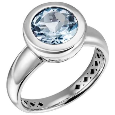 Damen Ring 925 Sterling Silber 1 Blautopas hellblau blau