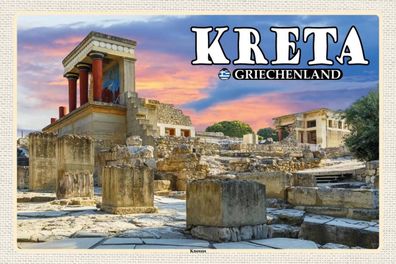 Holzschild 18x12 cm - Kreta Griechenland Knossos Palast